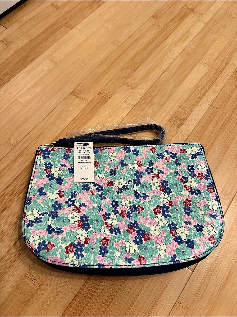 Talbots Floral Wristlet in Blue & Green NWT